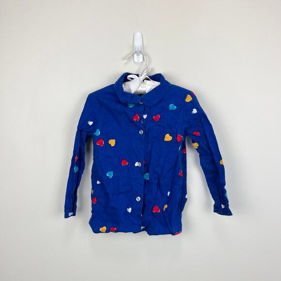 Vintage Piccolo Blue Heart Blouse 4T - Picture 1 of 9